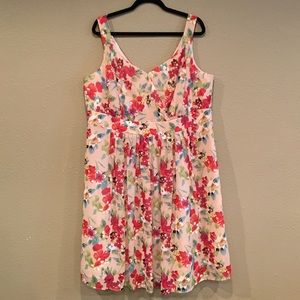 Jessica London Floral Plus Size Mid-length Dress